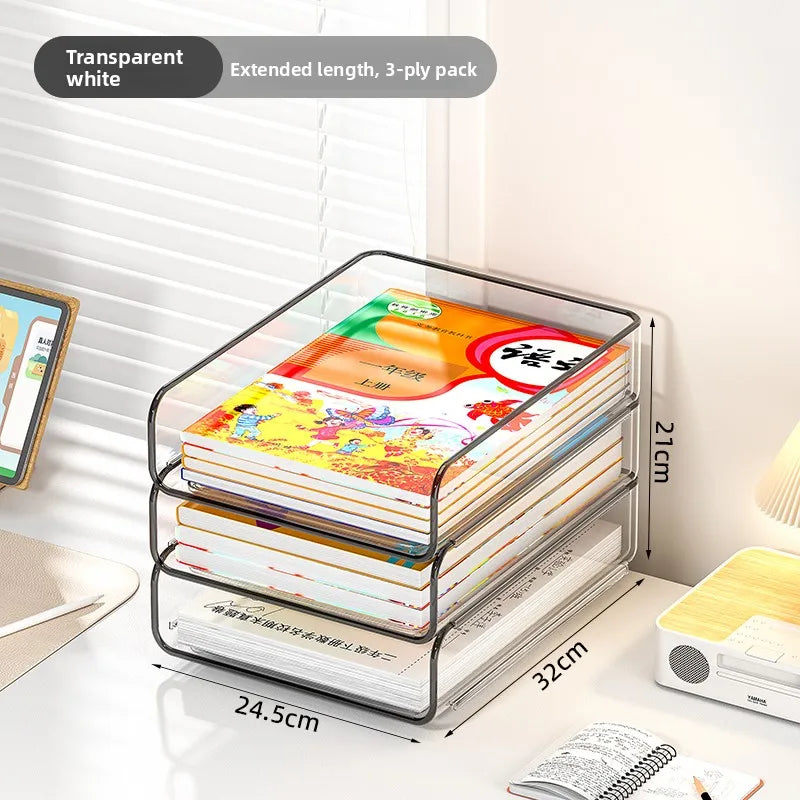 A4 Document Letter Tray Set, Stackable Desktop Organizer