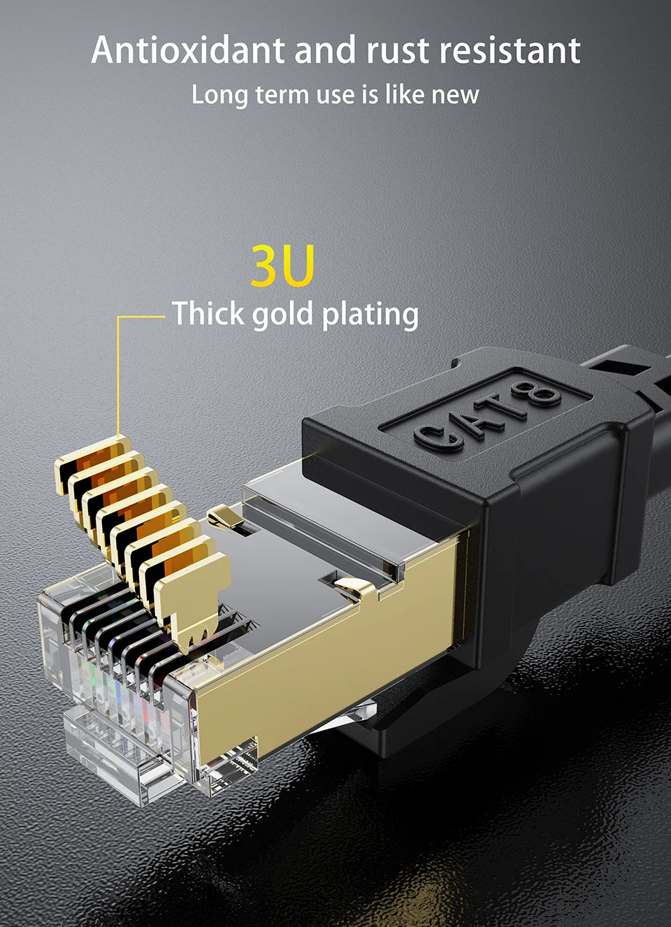 Flat Cat8 RJ45 Ethernet Cable - Length Options