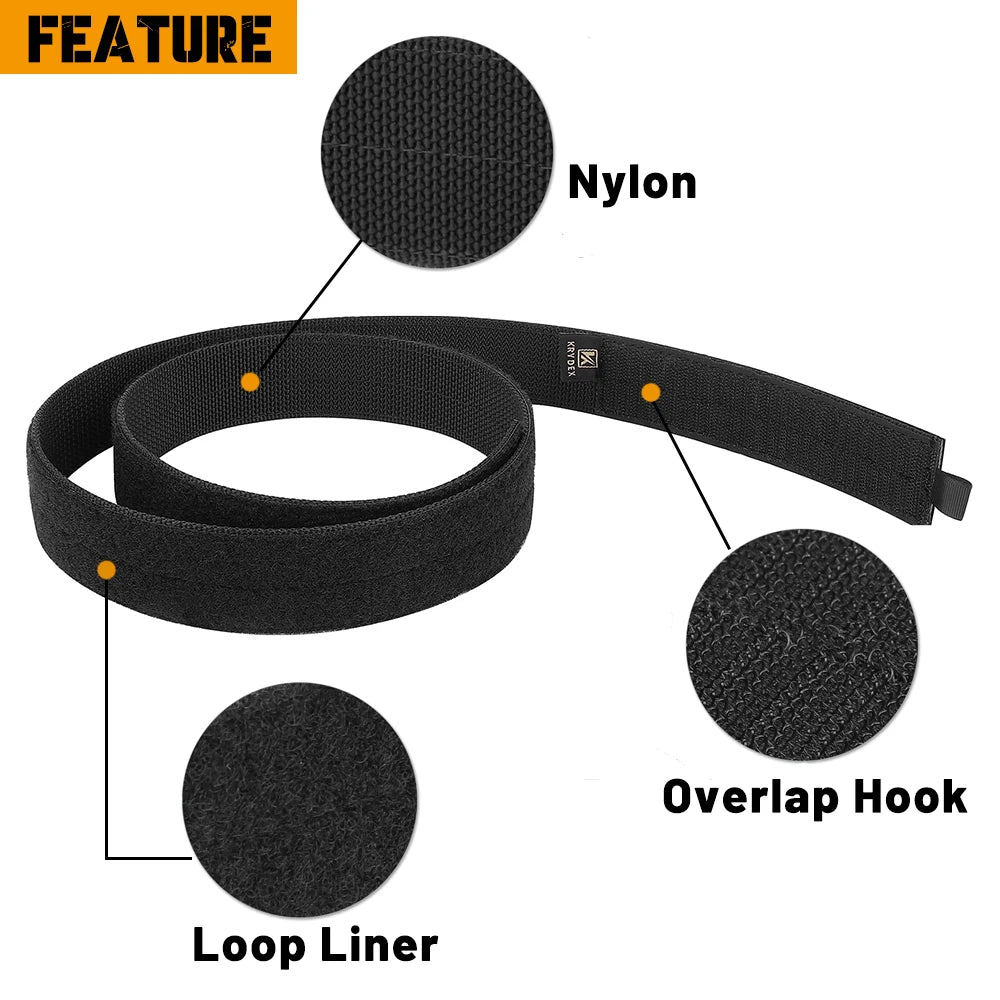 Cinto interior de nylon de 1.5 polegadas com fecho de gancho e argola