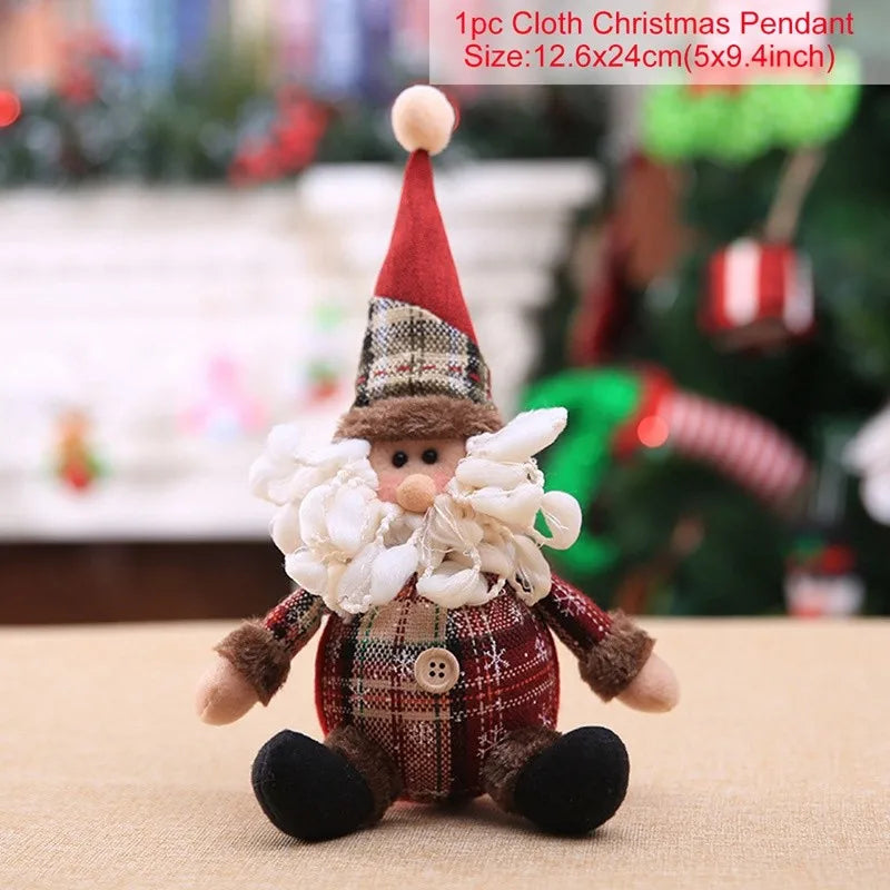 Christmas Santa Doll Merry Christmas Decorations For Home 2024 Table Xmas Ornaments Navidad Natal Noel New Year Decor 2025 Gifts 
