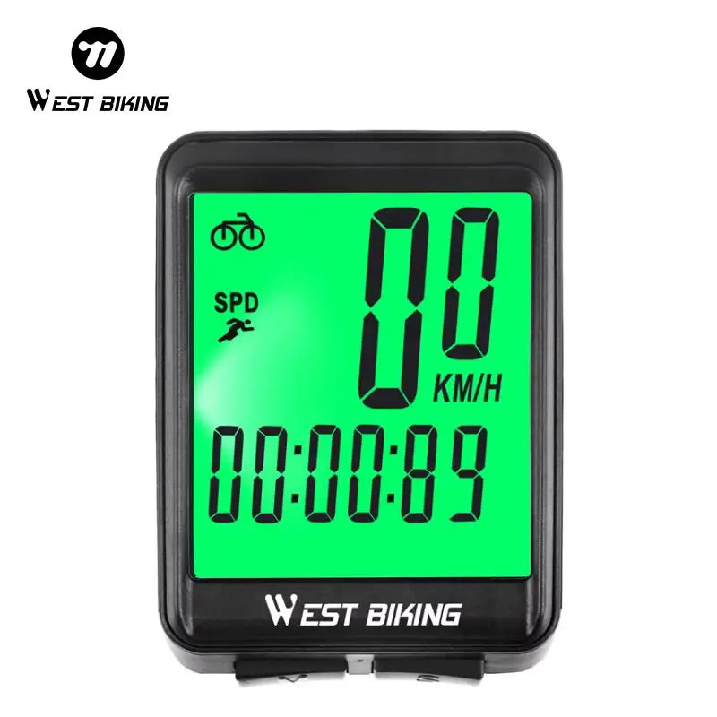 WEST BIKING Bicycle Wireless Computer MTB Road Bike Odometer Waterproof With Backlight Cycling Speedometer LED Rate Stopwatch 