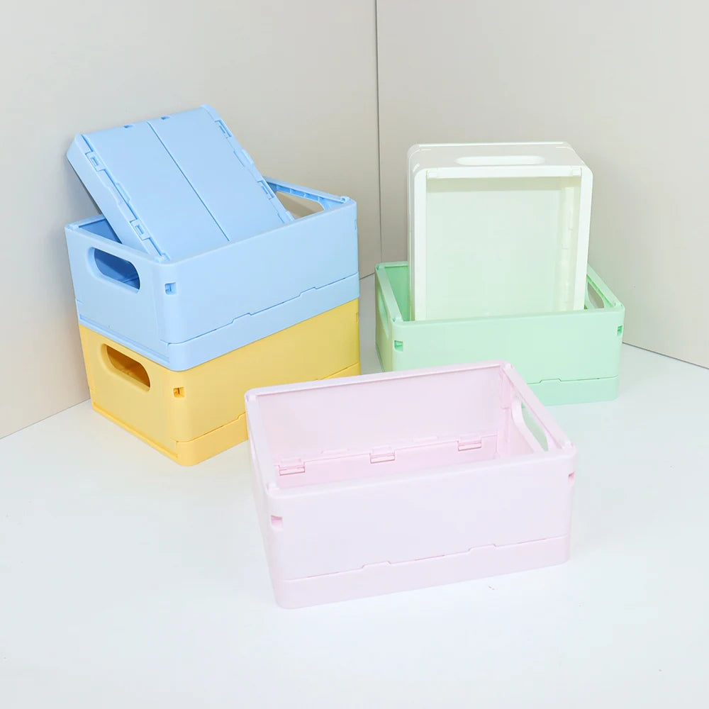 Foldable Plastic Storage Basket, Size and Style Options