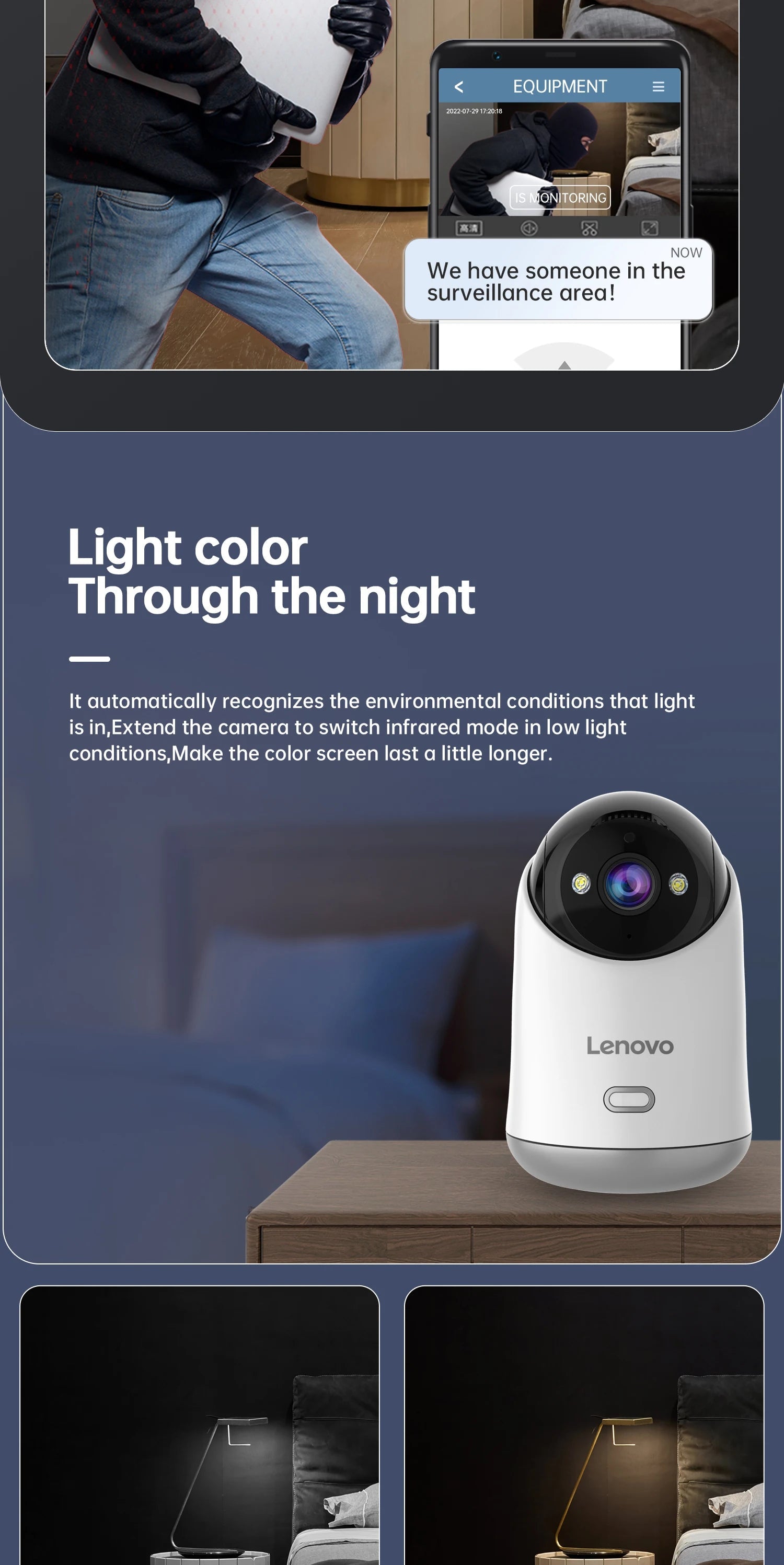 Lenovo 5MP WiFi Camera Smart Home Indoor IP Camera Full Color Night Auto Tracking Security CCTV Surveillance Baby Monitor 