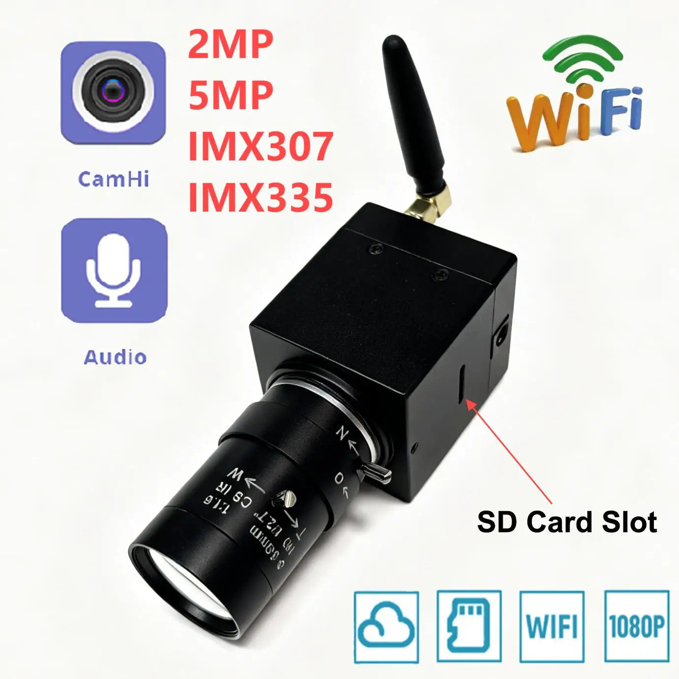 5MP IMX307 WiFi Mini IP Camera with 5x Optical Zoom