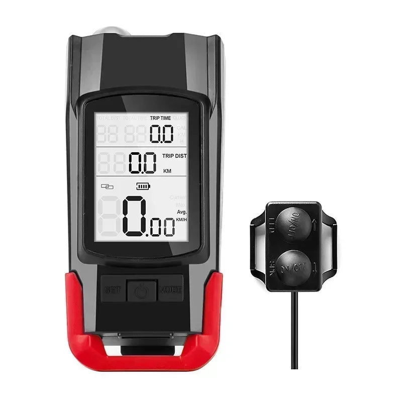 3-in-1 Bicycle Headlight, Speedometer & Horn