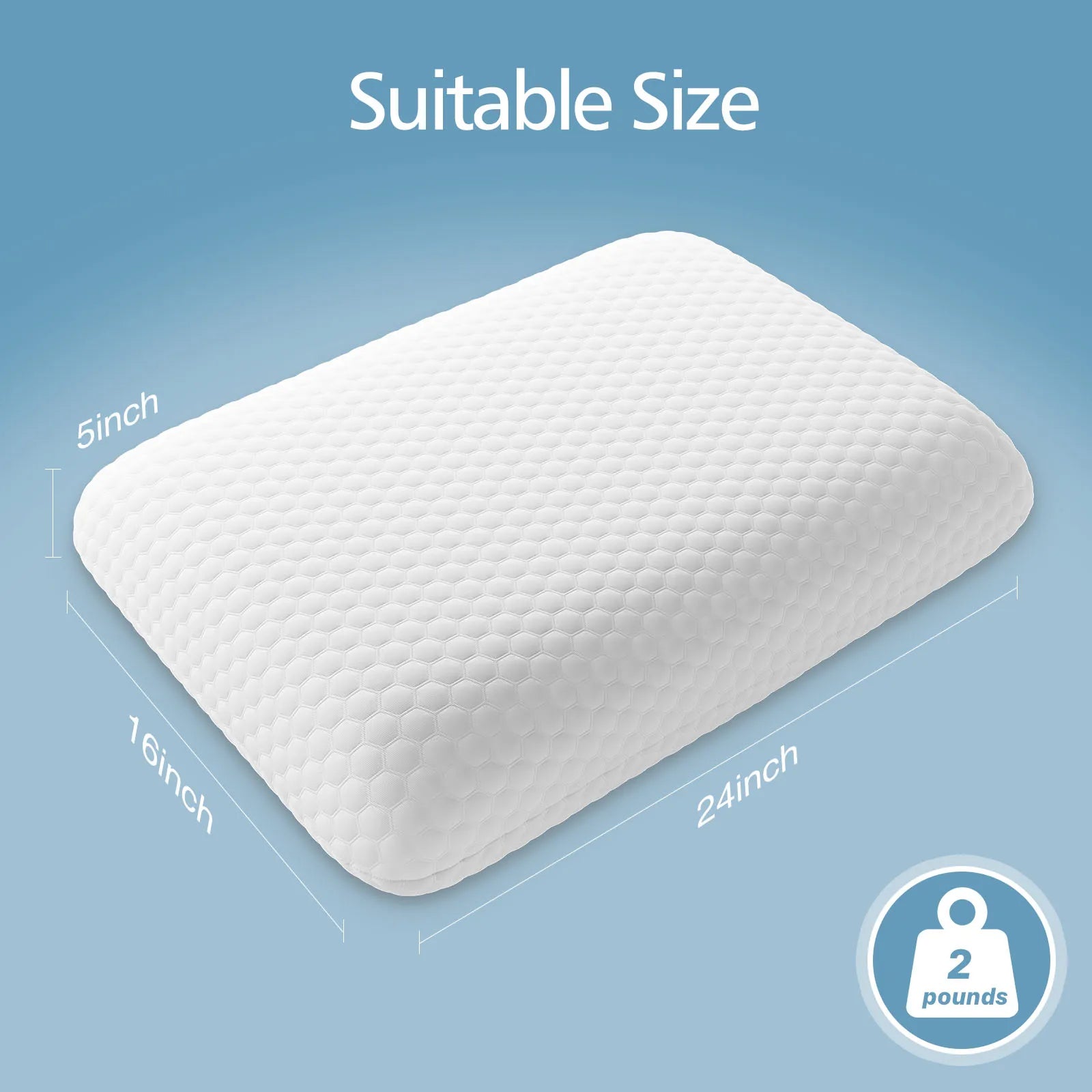 Memory Foam Neck Pillow with Cooling Ventilation & Washable Cover