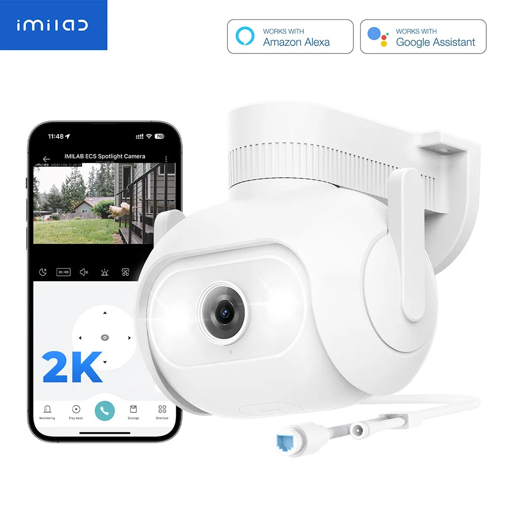 IMILAB EC5 Telecamera Floodlight 2K con tracciamento a 360° e visione notturna