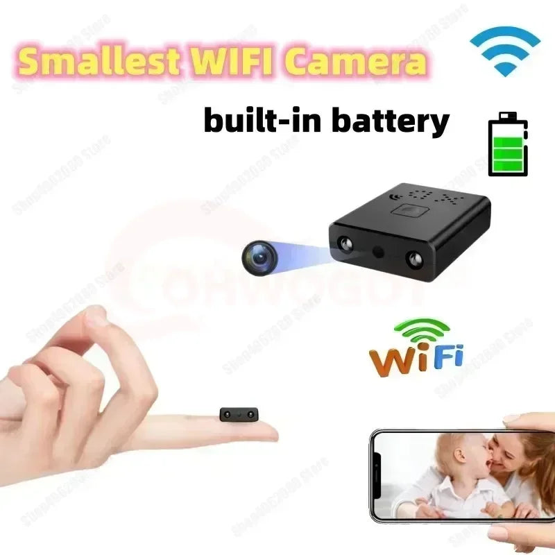 1080P HD Mini Camera WIFI Smart Home Security Protection Smallest Invisible Cam Built-in Battery Night Vision IP Body Cam Espiar
