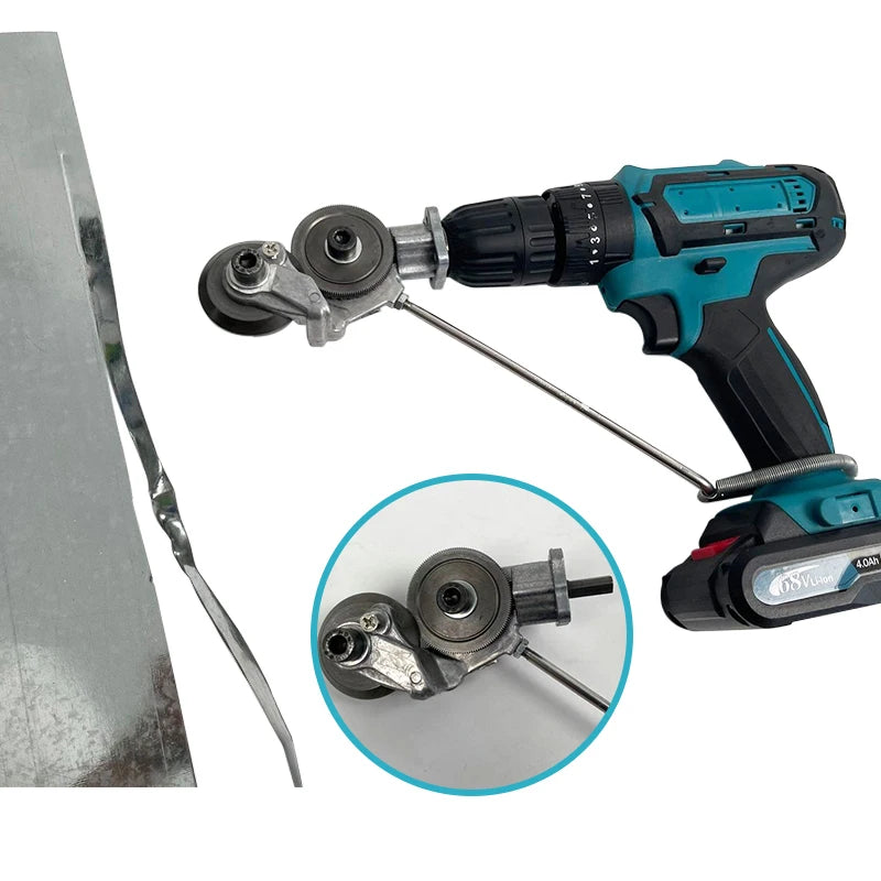 Drill-Powered Sheet Metal Cutter Attachment