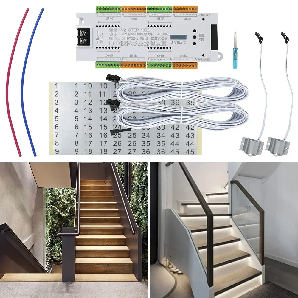 Controlador PIR de 32 canales para iluminación de escaleras