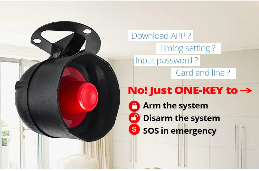 Wireless Home Security Alarm System Kit with Siren, Sensors and Remote