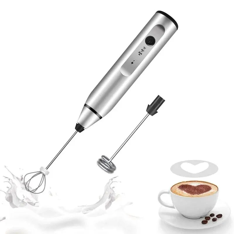 Spumator de lapte reîncărcabil prin USB, cu două capete pentru tel