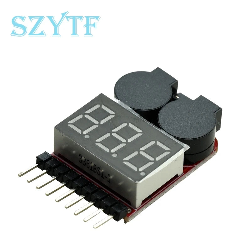 BBX1-8S LiPo-batterispenningstester og alarm for lav spenning