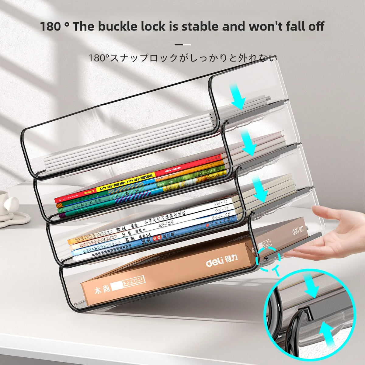A4 Document Letter Tray Set, Stackable Desktop Organizer