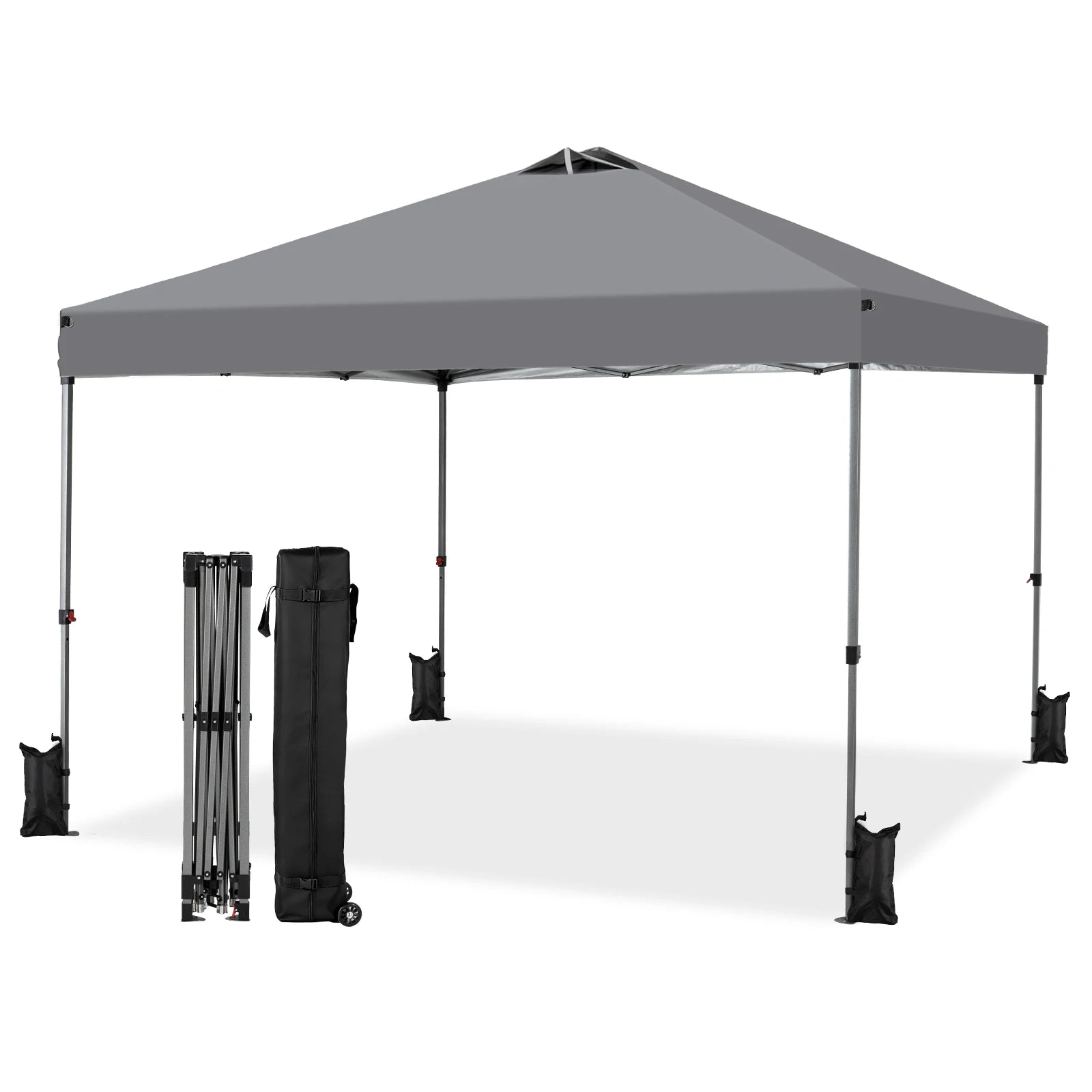 10x10ft Pop Up Canopy Tent with One-Push Setup & Carry Bag