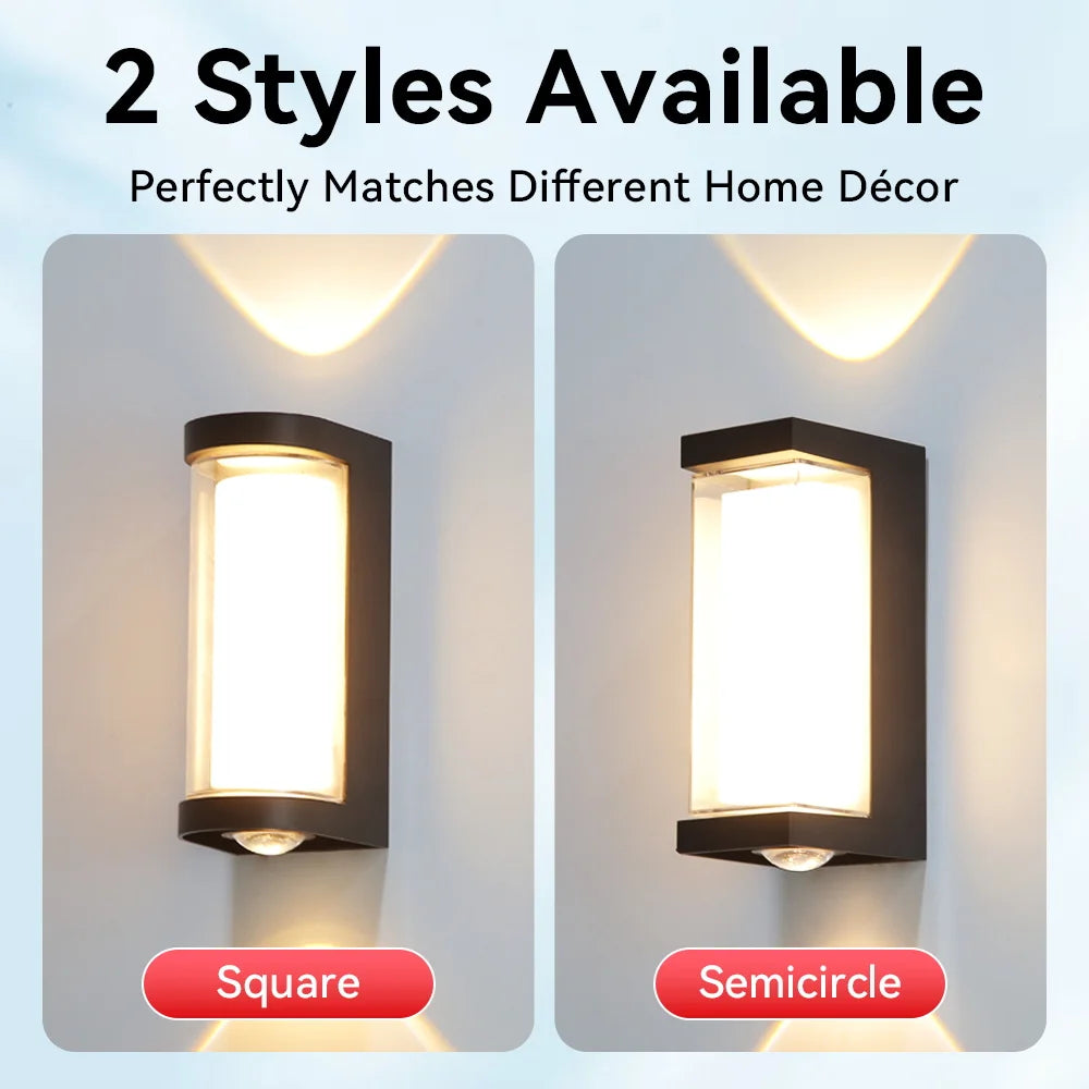 Applique da esterno LED da 12 W, IP65, tre forme del paralume