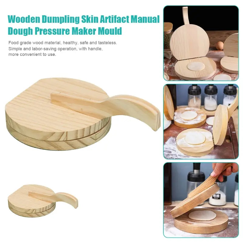 Wooden Dough Press for Wrappers and Flatbreads