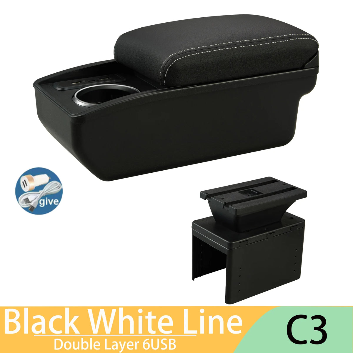 Universal Car Armrest Universal Model Armrest Box Central Storage Box Dedicated Cup Holder Retrofit Parts Interior Accessories