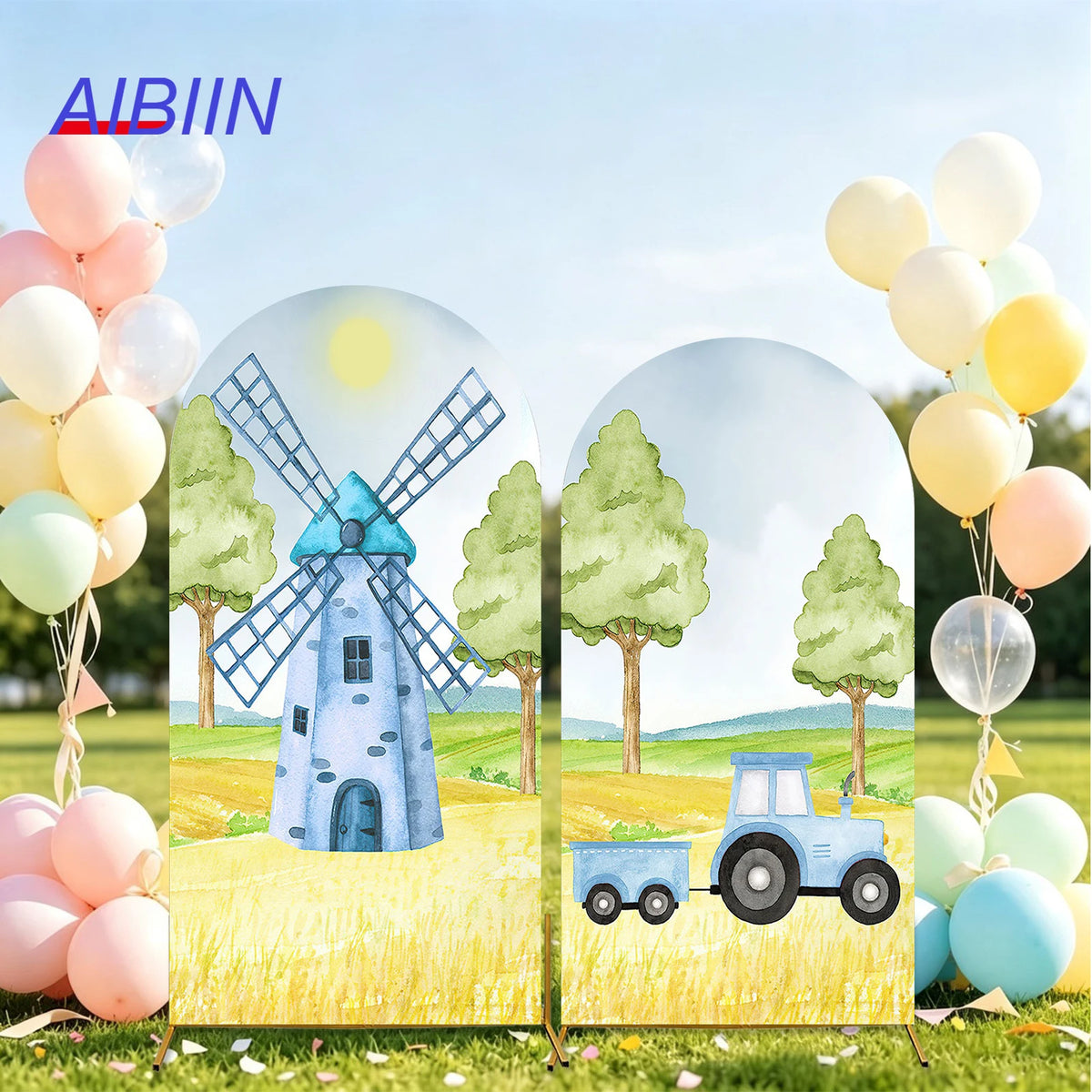 Farm-Themed Arch Backdrop Cover, Stand Excluded
