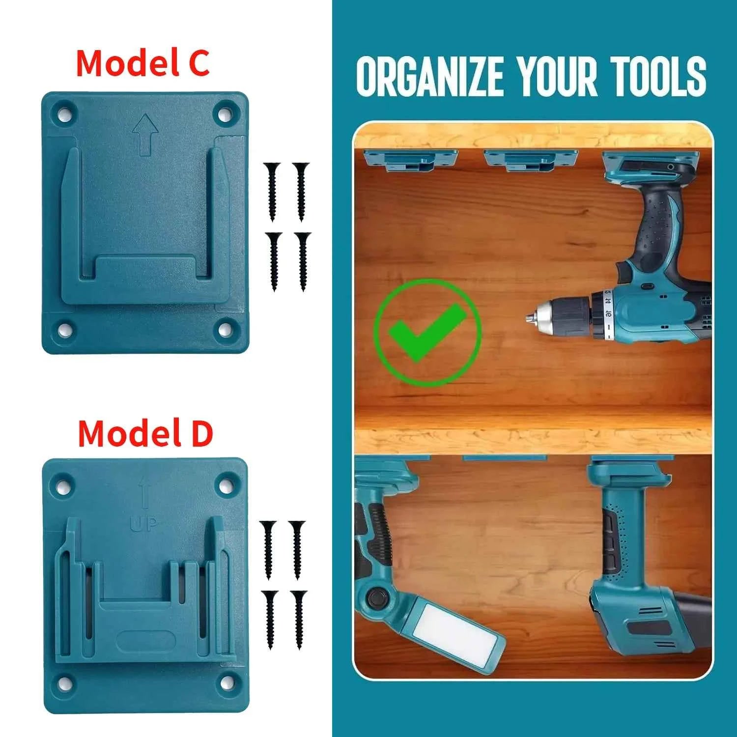 5PCS Battery Holder for Makita 18V Li-ion Battery Tools Machine Holder Storage Rack Wall Mount for BL1860 BL1850(No Battery)