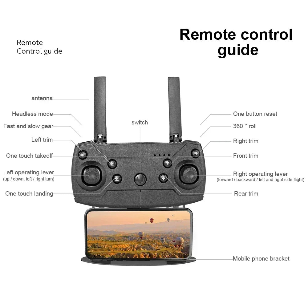 New E99 RC Drone 4K Professional Wide Angle Dual HD Camera 5G WIFI FPV Foldable Height Hold RC Helicopter