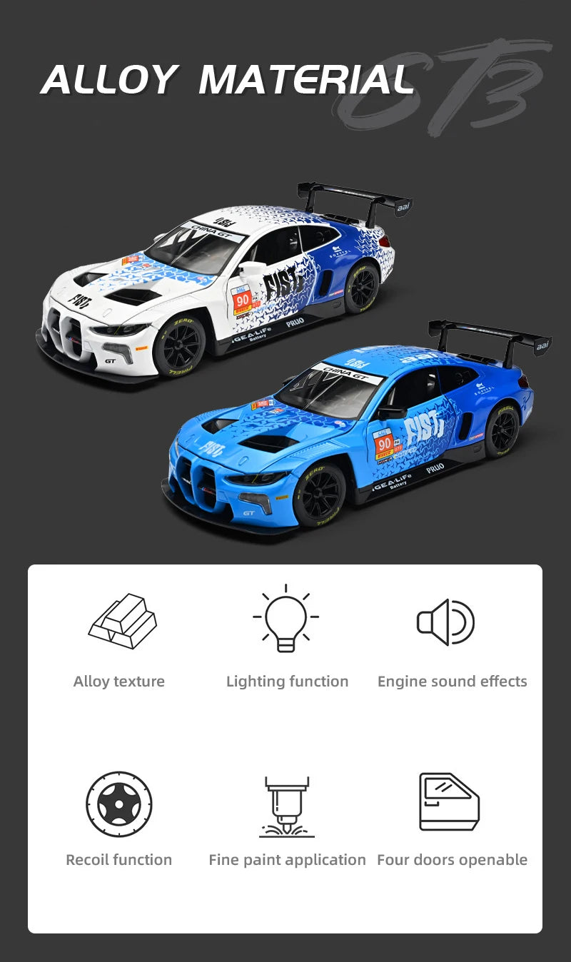 1:24 M4 GT3-modellbil i støpt metall