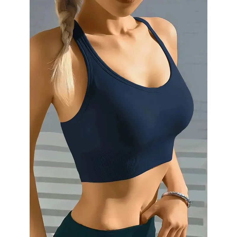 Sports Seamless Comfy & Breathable Push Up Yoga Tank Bra@W4 