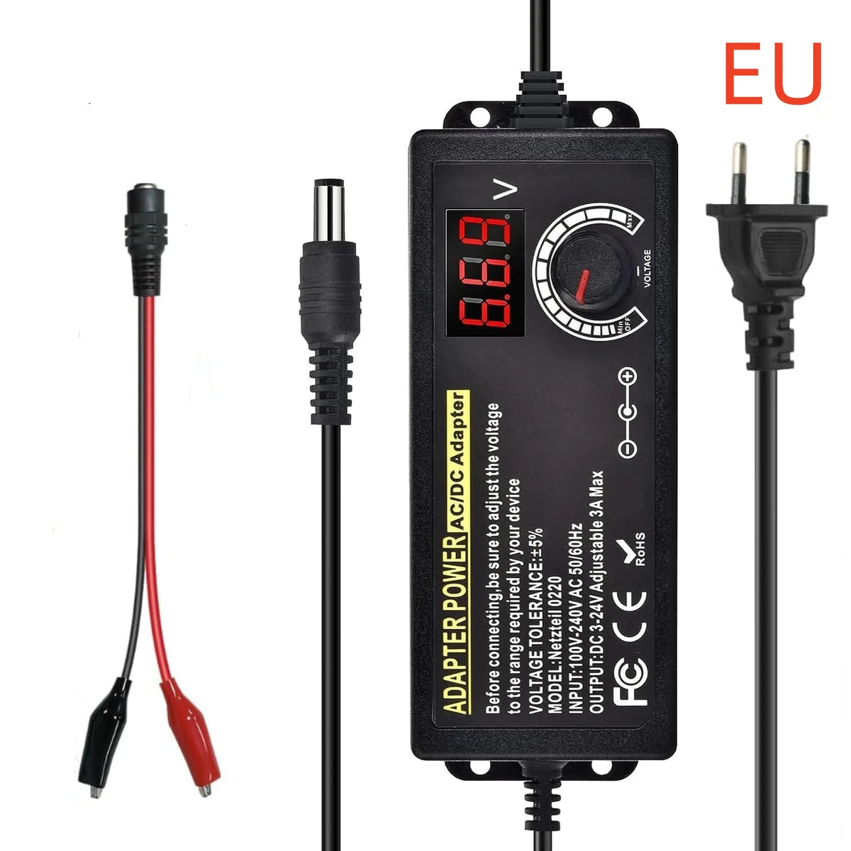 Adjustable DC Power Adapter - 3-24 V