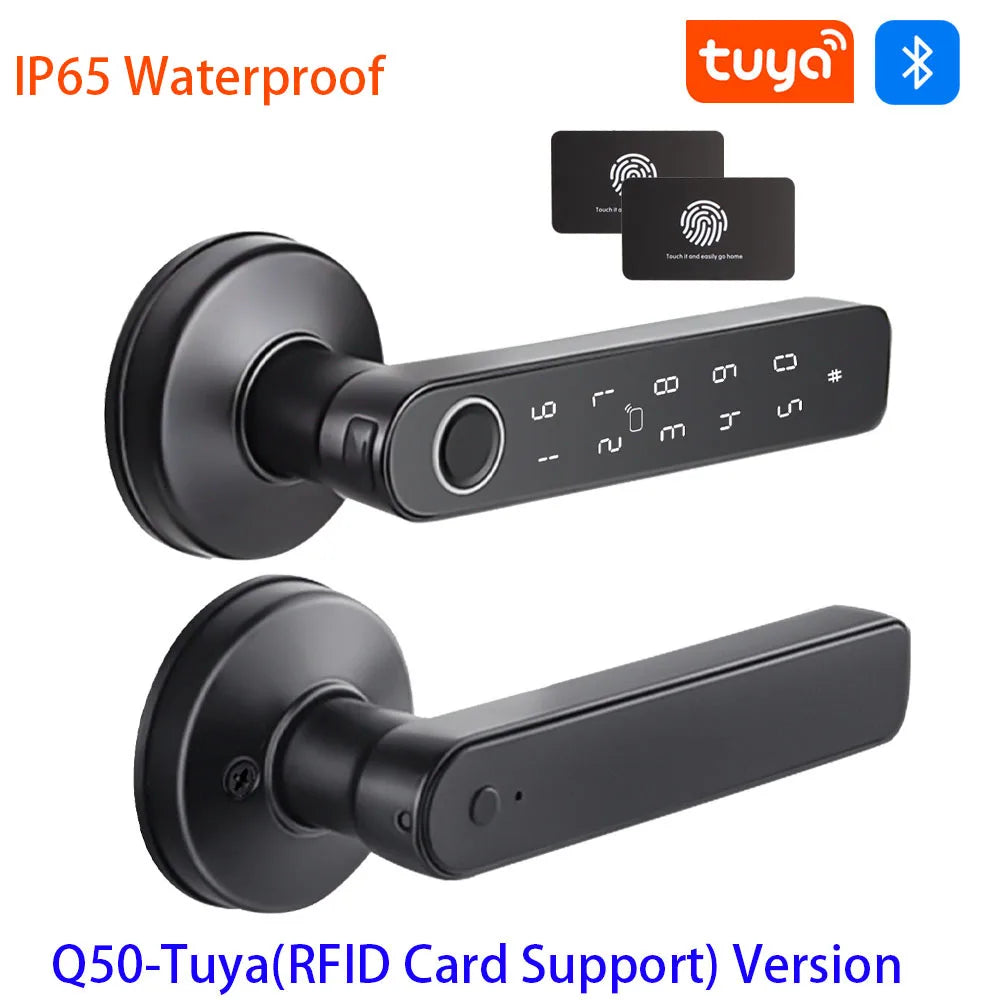 Bluetooth Fingerprint and Keypad Door Handle Lock