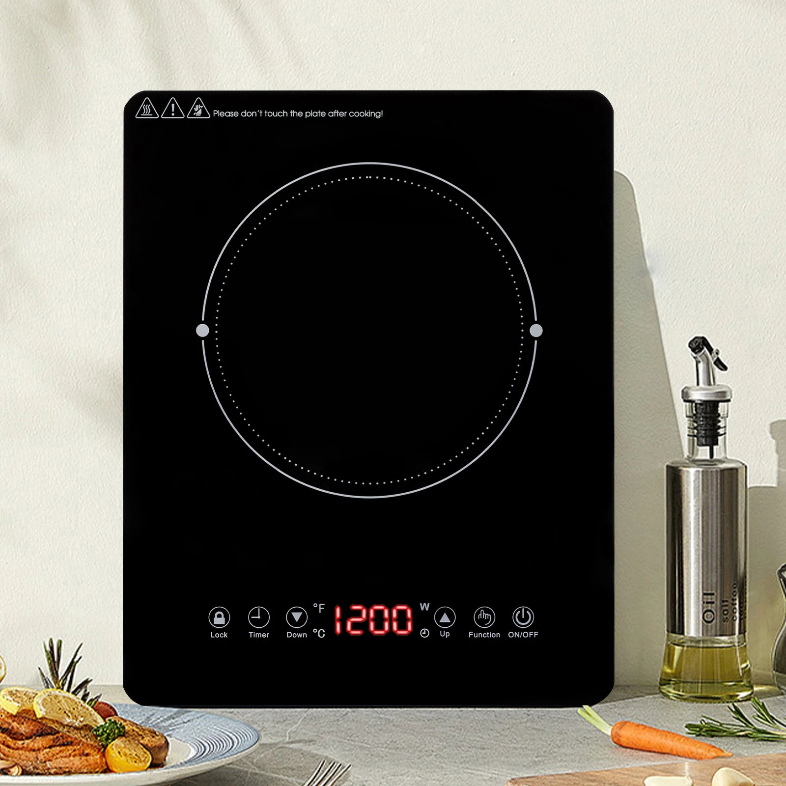 1800W Induction Cooktop Hot Plate Portable Induction Cooktop w/Ultra Low Noise  for Kitchen Countertop Use