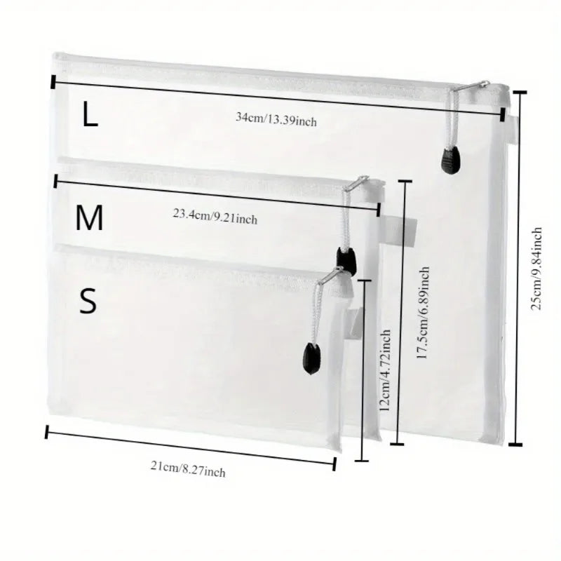 Su Geçirmez File Fermuarlı Çanta Seti (5 adet)