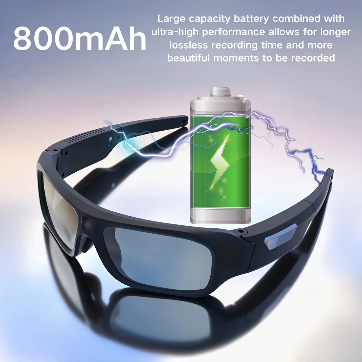4K Video Glasses with 2-Hour Recording for Riding and Outdoor Use