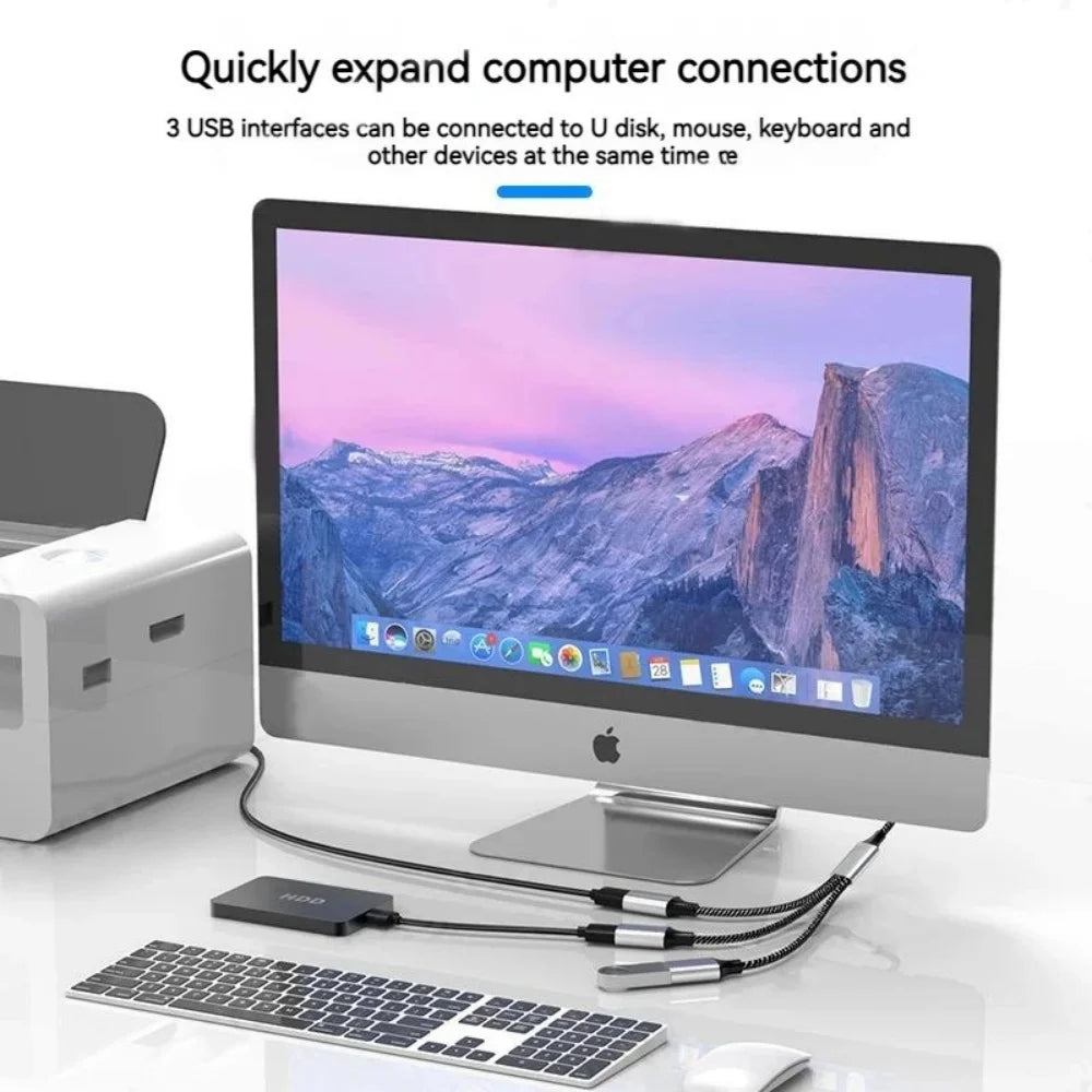 USB-2.0-Hub-Splitter mit USB-A- oder USB-C-Anschluss