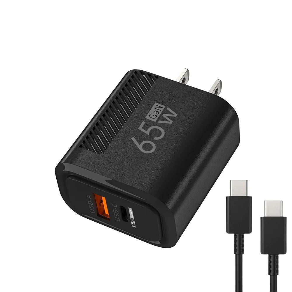 Dual-Port GaN Wall Charger - Plug and Kit Options