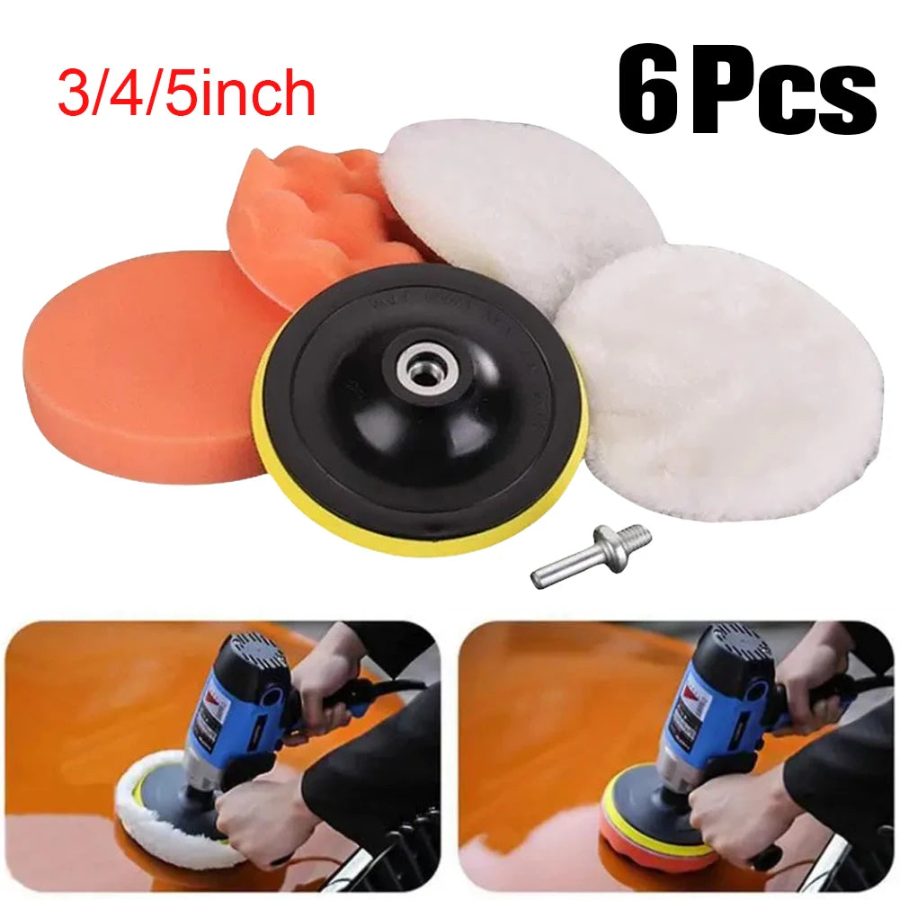 6-Piece Car Polishing Buffer Pad Kit for Drill Waxing