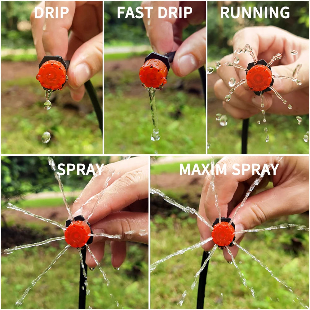 Micro Drip Irrigation System Portable 20M Automatic Watering with Adjustable Drippers Misting Watering Kits Garden Hose 