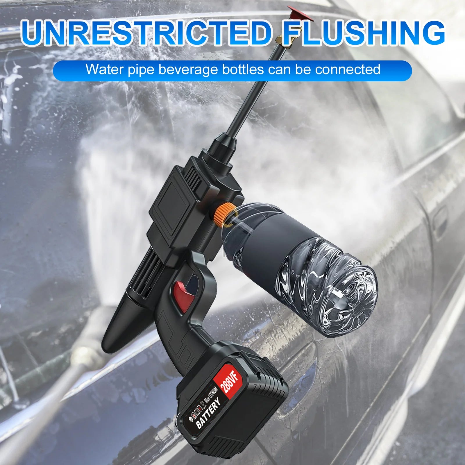 Cordless High Pressure Washer Gun 450W 26Bar with Dual Batteries