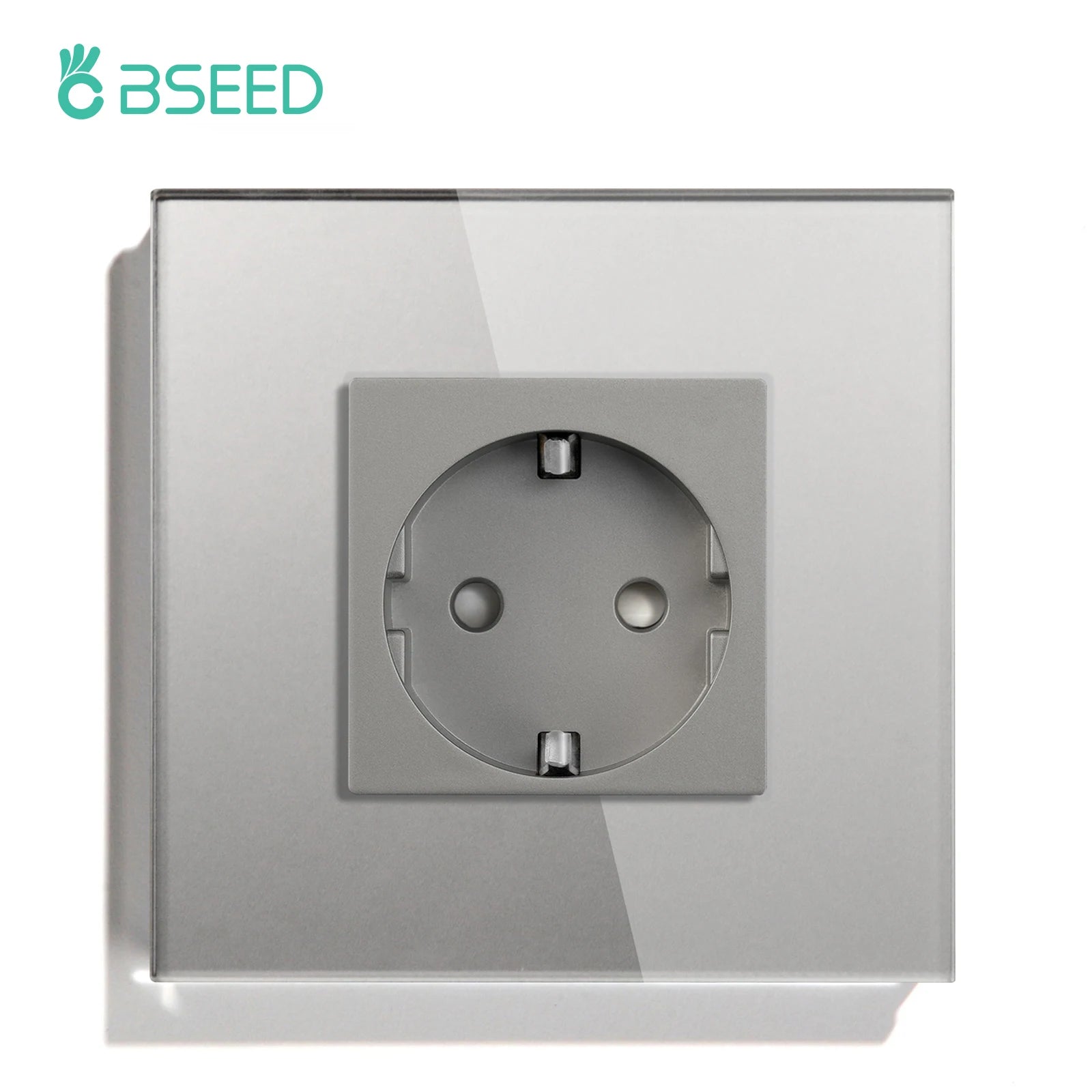 BSEED EU Standard Wall Electrical Sockets Type-C Outlets Wall Power Socket USB Charge Port Glass Panel Kids Protection 16A 