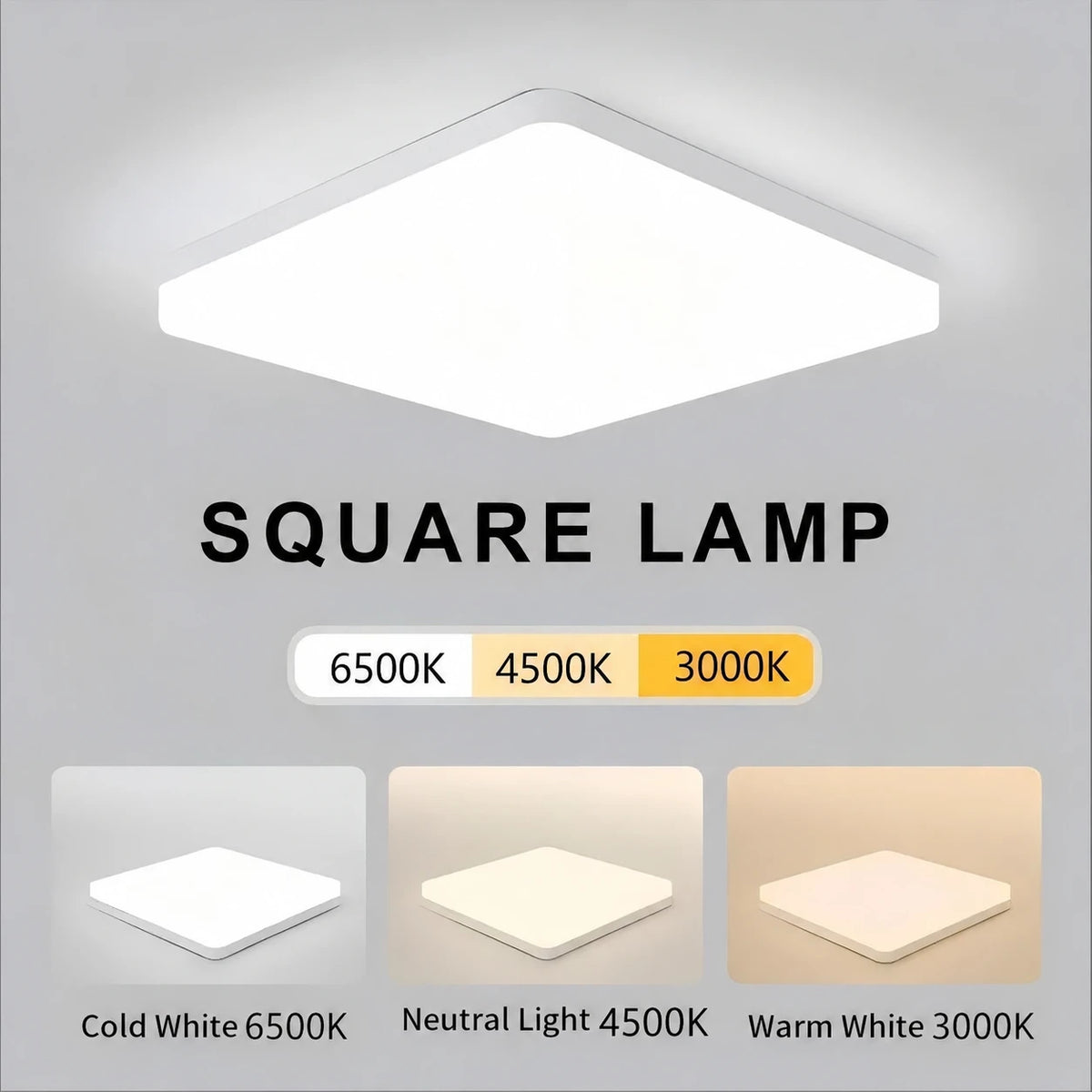 Fyrkantig LED-taklampa, 16 W eller 34 W