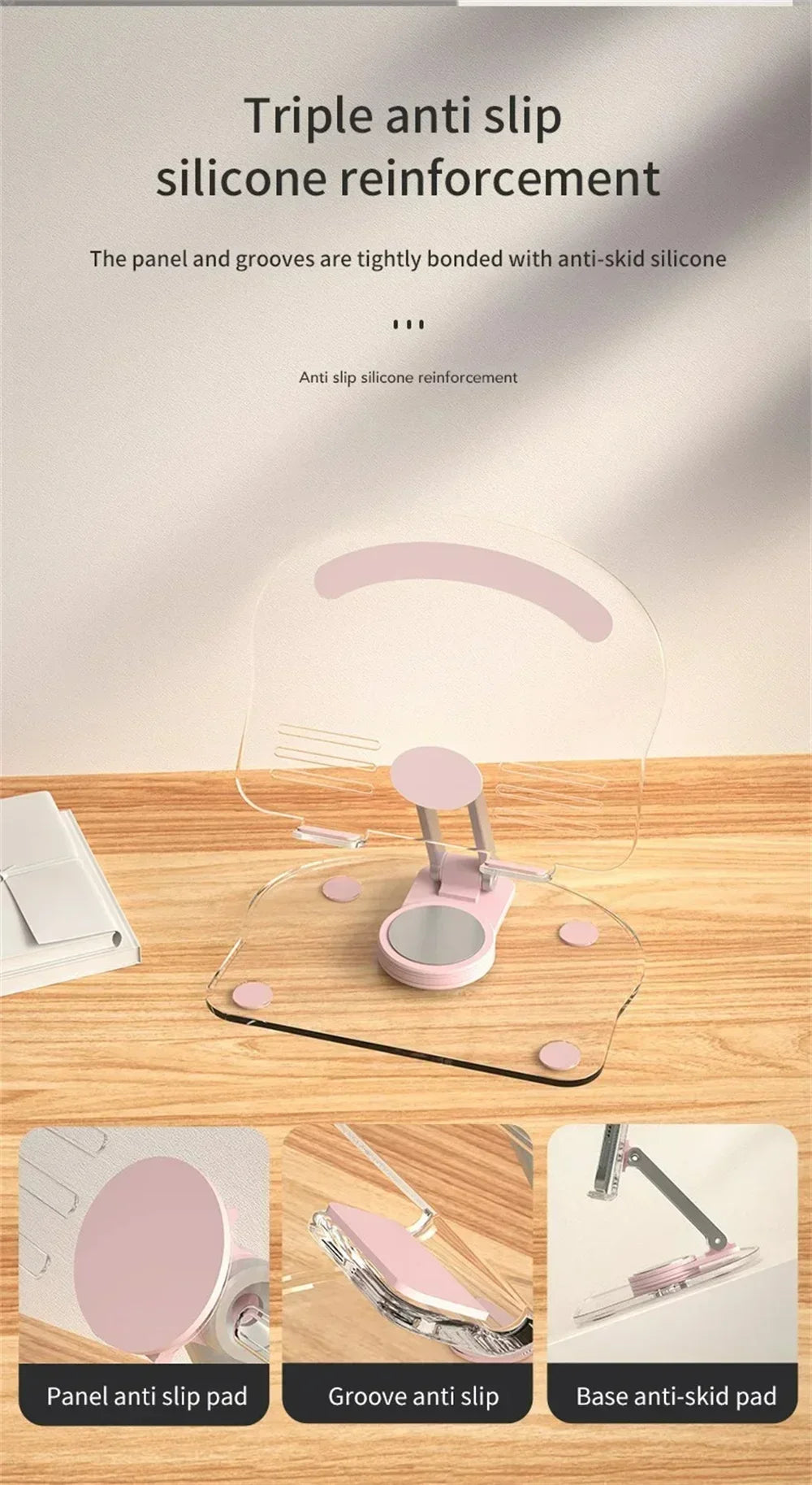 360° Rotation Acrylic Tablet Stand Adjustable Phone Bracket Folding Anti-slip Holder For iPad Pro Air Mini For 4.7-13inch Stand