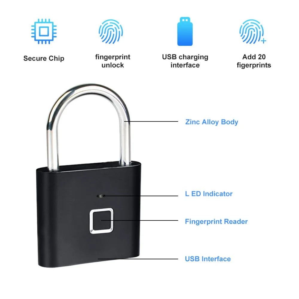 Rechargeable Fingerprint Padlock