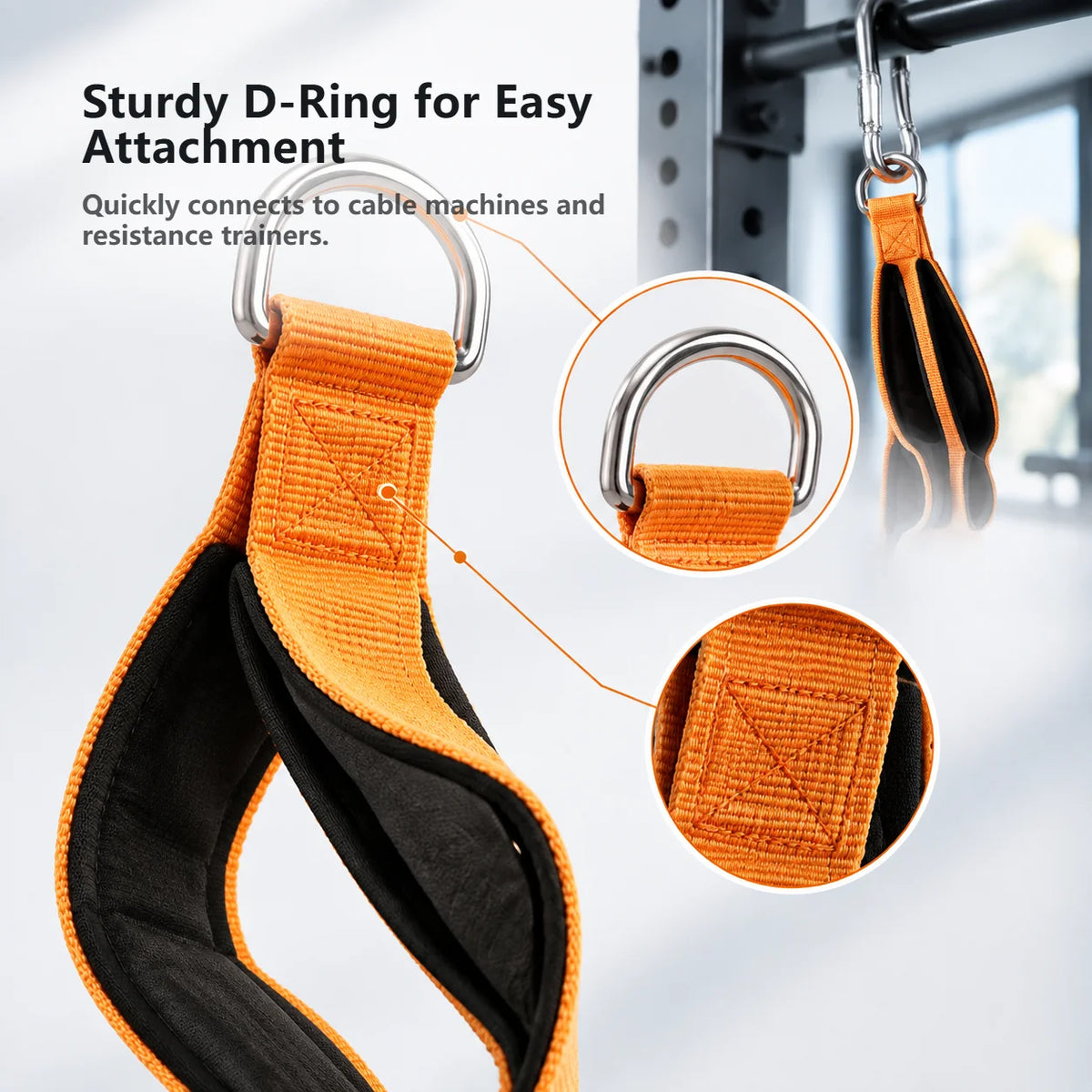 Six-Ring Tricep Rope Handle with Adjustable Strap