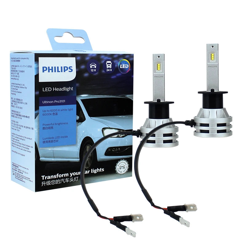 Philips LED H1 H3 H4 H7 H11 Ultinon Pro3101 12V/24V 6000K jasný biely HB3 9005 HB4 9006 HIR2 9012 auto svetlá LED lampy