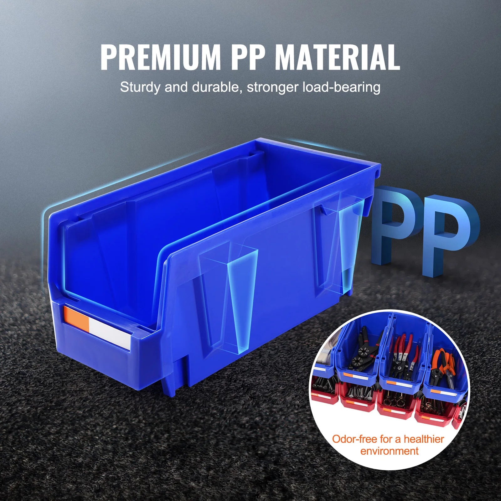 Staplingsbara plastförvaringslådor 12 st 5x5x10 organiseringsset