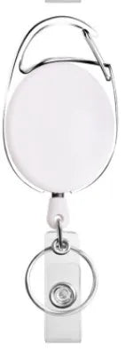 Retractable Badge Reel Holders, Metal Heavy Duty With Carabiner Belt Clip And Key Ring For ID Card Name Holder And Keychain 