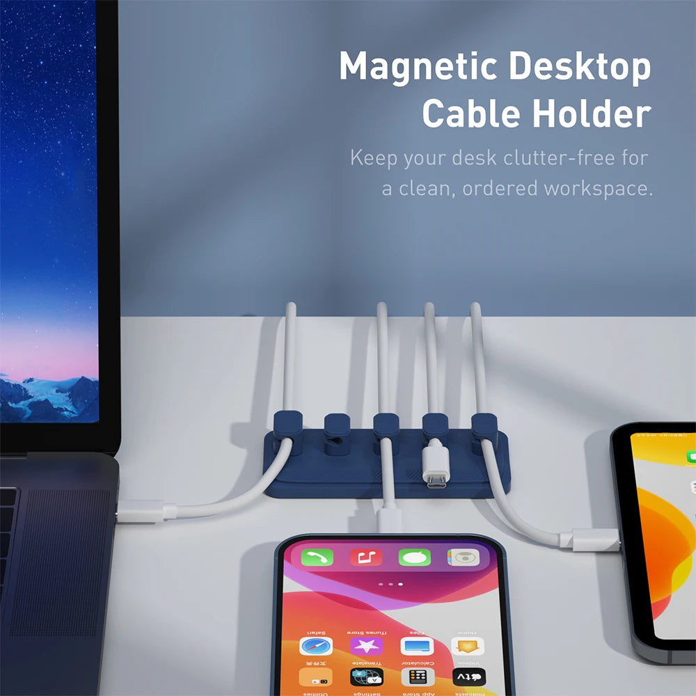Magnetic Cable Organiser with Five Clips
