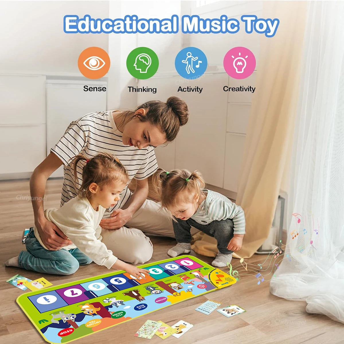 Piano Mat for Kids 80*30cm Toddlers Floor Keyboard Dance Mat Play Musical Carpet Music Instrument Toys Toddlers Girl Boy Gift 