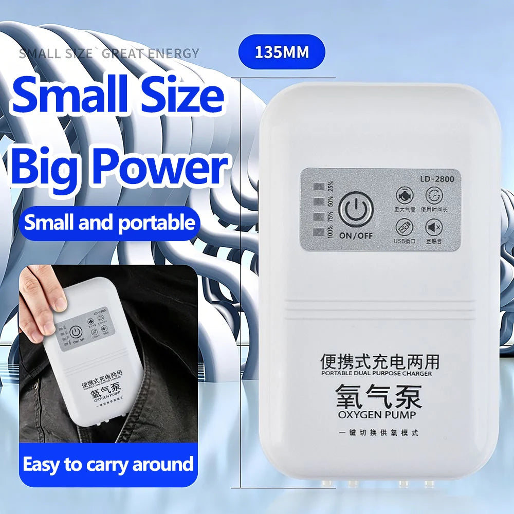 Rechargeable Aquarium Air Pump for Fish Tanks