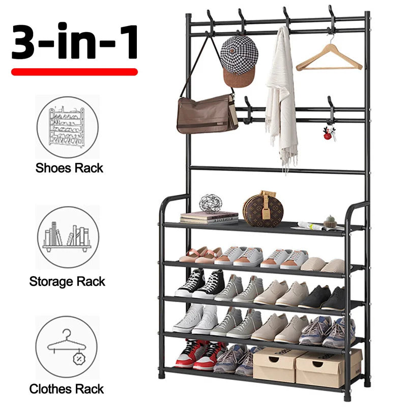 Clothes Hat Hangers Shoe Rack – Multi‑Layer Home Organizer