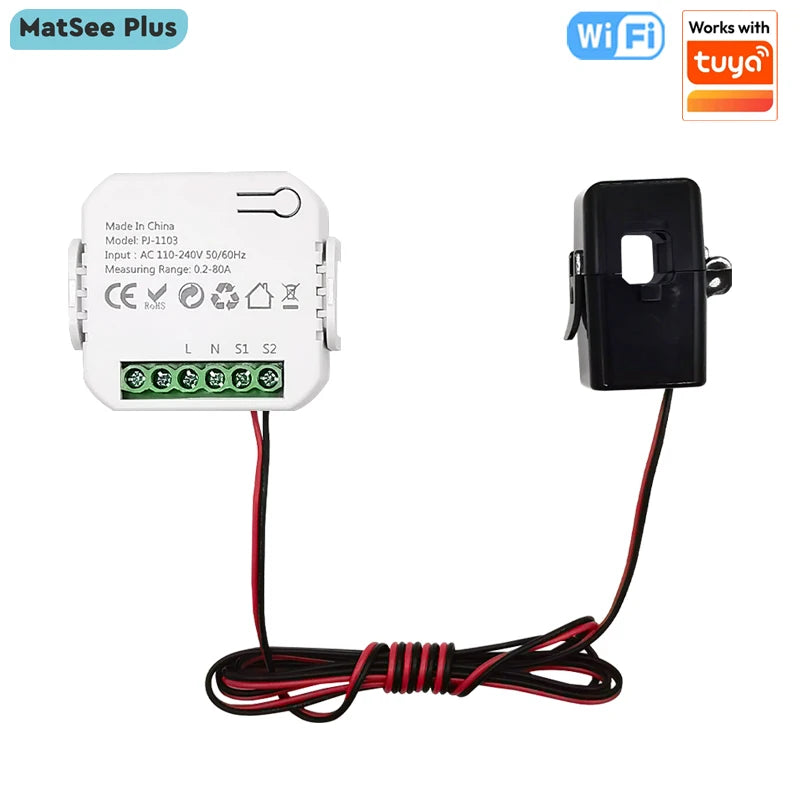 80 A Wi-Fi Energy Meter with CT Clamp